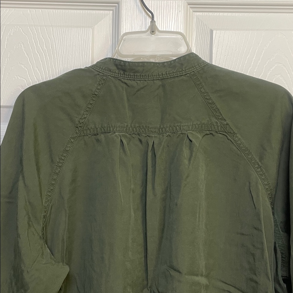 Westbound Olive Green Lightweight Button Down shirt with bell sleeves - Picture 8 of 9